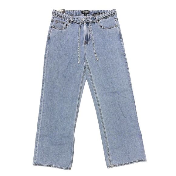 Buffalo Jeans Denim - Buffalo Jeans Women's High Rise Wide Leg Belted 5 Pocket Jean - Light Wash